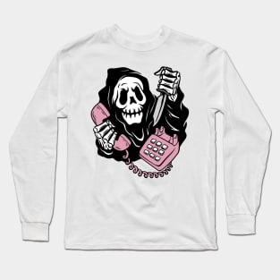 Last Call Reaper Spooky Humor Long Sleeve T-Shirt